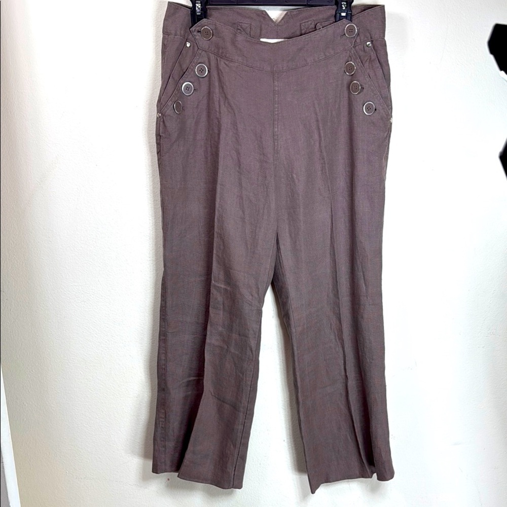 (T6) Vantarsi Carmelite Linen Pants Women's size L, new with tags